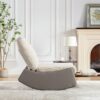 Modern Rocking Chair Recliner, Comfy Rocker Nursery Chair With Footrest, Accent Reading Chair, Upholstered Lounge Chair For Relaxing, Resting, Soft Padded Rocker For Indoor Living Room Bedroom - Gray - Image 23