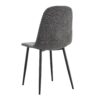 Modern Linen Cotton Dining Chair (Set of 6) With Integrated Design - Black / Dark Gray - Image 4