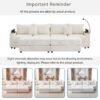 Modern Style 4 Seater Sofa Sectional Sofa Couch With Storage Space, Two Movable Ottomans, Two USB Ports, Two Cup Holders, A Phone Holder For Living Room - Beige - Image 18
