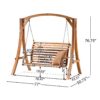 San Juan - Outdoor Swinging Loveseat With Support - Teak - Image 3