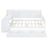 Full Size Daybed With 3 Drawers USB Ports And Desk - White - Image 10