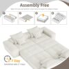 Modern Oversized Modular Sectional Sofa, Sparkling Chenille Fabric Soft Cushion Sofa With 8 Pillows, 8 Pieces Diy Combination Tufted Sofa, No Assembly Required - Beige - Image 19