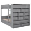 Full Over Full Bunk Bed With 2 Drawers And Multi-Layer Cabinet - Gray - Image 4