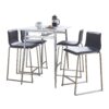 Marcel Mara - 5 Piece Upholstered Contemporary Counter Height Dining Set - Chrome / White / Gray - Image 2