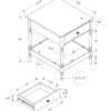 Accent - Table, 2 Tier, Square, Traditional - Walnut - Image 12