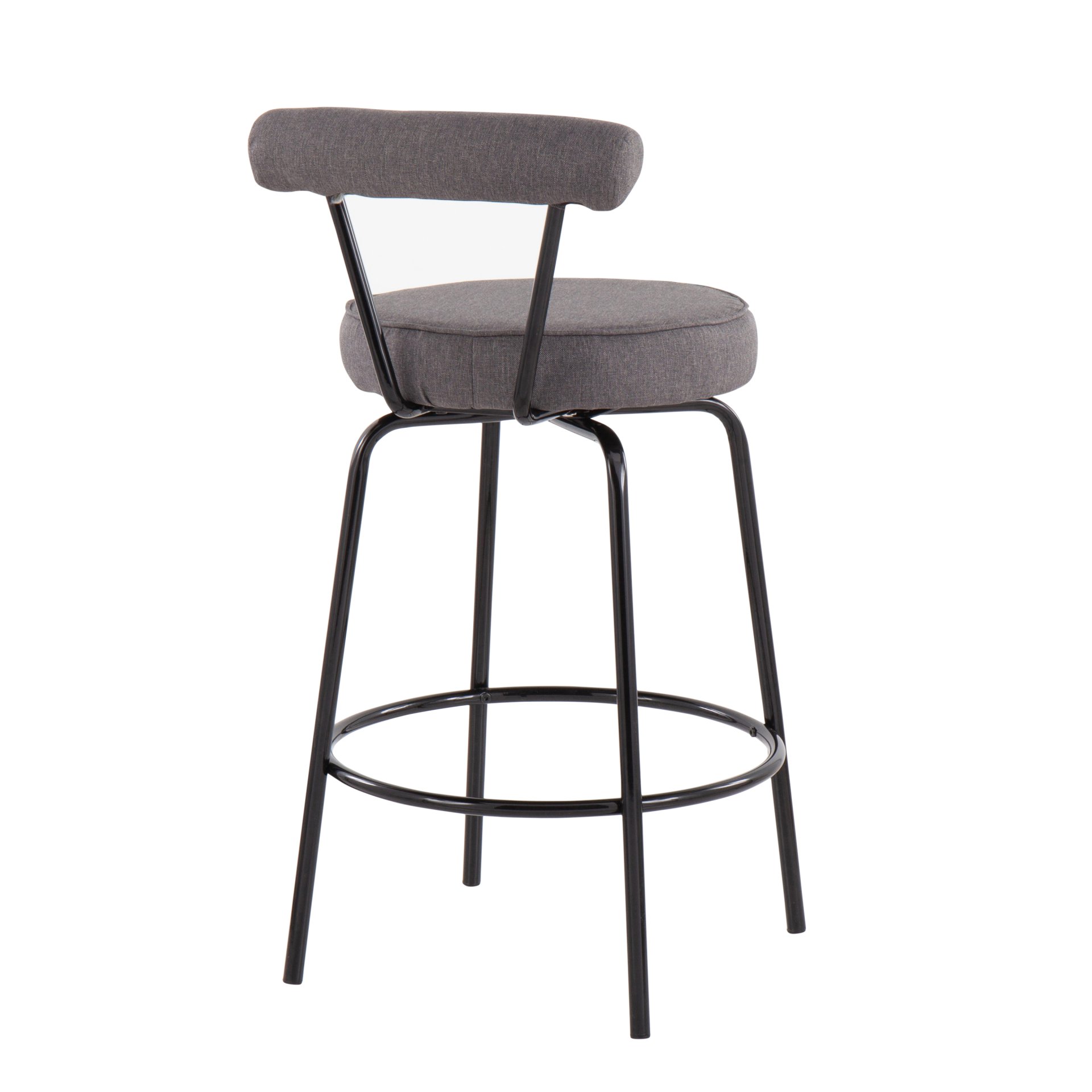 Rhonda - Contemporary Counter Stool (Set of 2) - Black / Charcoal - Image 4