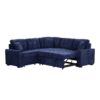 L-Shape Sofa Bed Pull-Out Sleeper Sofa With Wheels, USB Ports, Power Sockets For Living Room - Navy Blue - Image 12