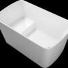 49'' Acrylic Freestanding Soaking Bathtub, Square-Shape Japanese Soaking Hot Tub, Sit-In Design With Chrome Overflow And Drain For Express Delivery 23Amazing-49 (W1920P179228) - Glossy White - Image 13