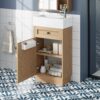 Bathroom Vanity With Reversible Resin Sink, Cabinet & Zinc Alloy Handles - Wood - Image 2