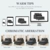 Oversized Chaise Lounge Indoor Single Sofa Bed With Wide Seat, Upholstered Lazy Sleeper Armchair With Movable Ottoman Reading Couch Set - Gray - Image 6