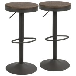 Dakota - Industrial Adjustable Barstool (Set of 2) - Brown / Gray