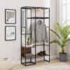 Modern Hall Tree With Hanging Storage - Rustic Oak - Image 3