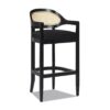 Americana - Mid-Century Modern Cane Back Bar Stool - Jet Black - Image 15