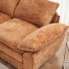Modern Deep 3 Seat Sofa Couch With Ottoman, Polyester Sofa Sleeper Comfy Upholstered Furniture For Living Room - Orange - Image 7