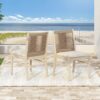 Cordoba - Dining Chair (Set of 2) With Acacia Wood Frame And Water Repellent Fabric - Beige / Yellow - Image 15