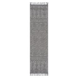 Guros - 2' X 8' Traditional Indoor / Outdoor Area Rug - Gray / White