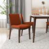 Laura - Mid-Century Modern Solid Wood Dining Chair (Set of 2) - Orange - Image 3