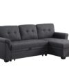 Lucca - Linen Reversible Sleeper Sectional Sofa With Storage Chaise - Dark Gray - Image 13