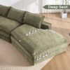 Modern Minimalist Modular Sectional Sofa Upholstered Cloud Couch With Deep Seats Fabric Right Facing Chaise - Green - Image 4