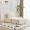 Compressed Sofa, Single Chaise Longue, Movable Ottoman For Living Room - Beige - Image 2
