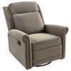 360 Degrees Swivel Recliner Manual Rocking With Adjustable Backrest For Living Room - Light Brown - Image 11
