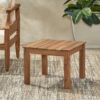Halcyon - Outdoor Side Table With Slat Design And Acacia Wood Frame - Teak - Image 4