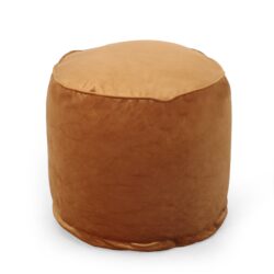 Shimon - Cylinder Pouf Ottoman Floor Cushion - Apricot