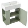 Modern Floating Bathroom Vanity With Ceramic Basin, Perfect For Small Bathrooms, Left Side Storage - Green - Image 15