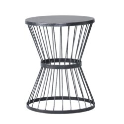 Lassen - Modern Outdoor Side Table With Hourglass Design - Matte Black