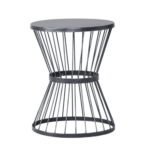 Lassen - Modern Outdoor Side Table With Hourglass Design - Matte Black