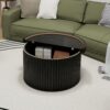 Coffee Table, Round Coffee Table, Modern Side Tables Accent End Table For Living Room, Apartment - Black - Image 8