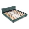Modern King Size Upholstered Bed With Headboard And Storage Drawer - Blue / Green - Image 14