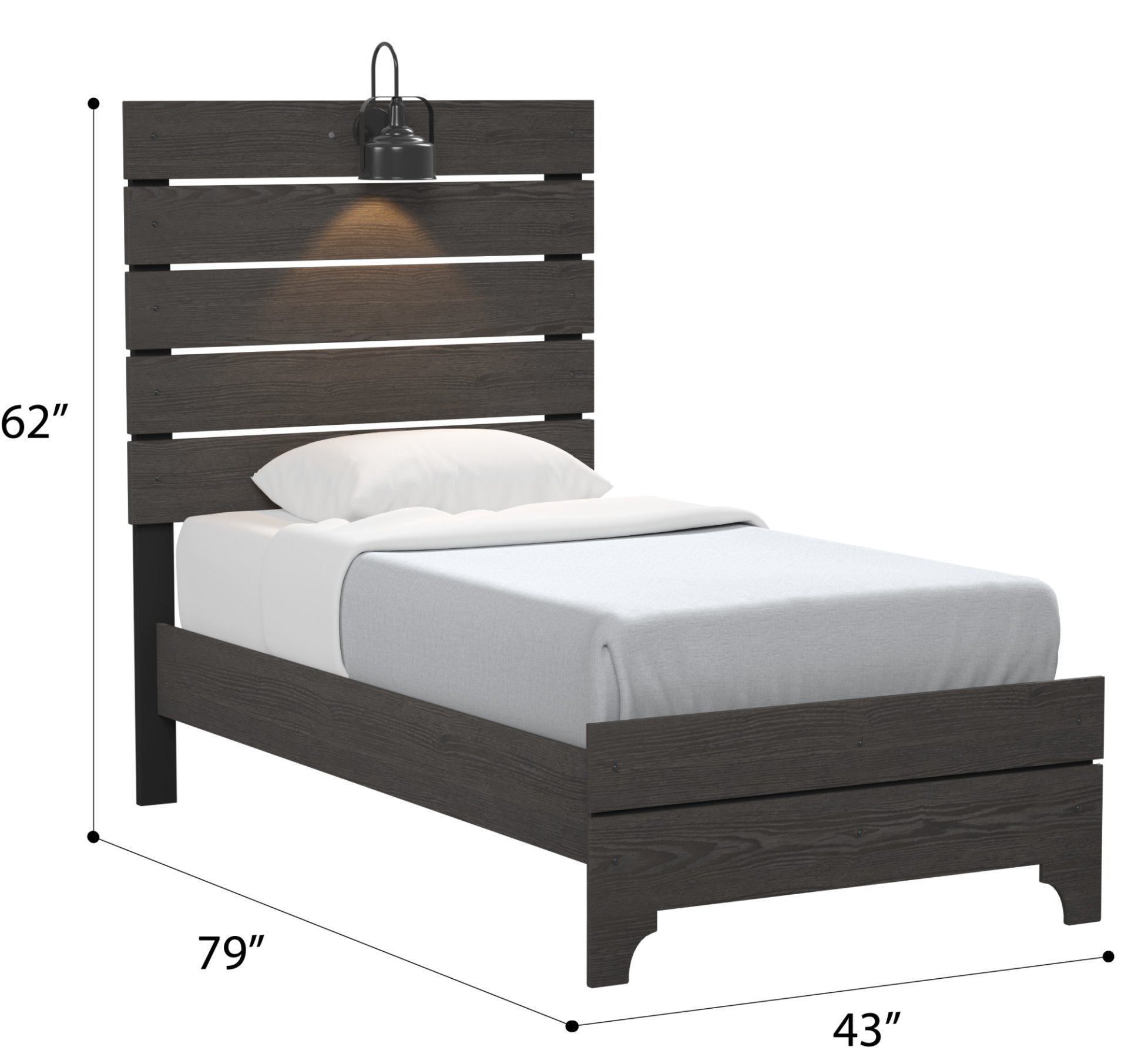 Junipe - Twin Bed With Lights - Brown - Image 4