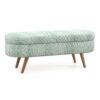 Ottoman Oval Storage Bench With Rubber Wood Legs Fabric - Cyan - Image 13