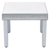 Fashionable Modern Glass Mirrored Coffee Table Cocktail Table With Crystal Design And Adjustable Height Legs - Silver - Image 11