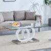 Contemporary Style Glass Top Coffee Table With White Base Suitable For Living Rooms And Lounge Areas - White - Image 2