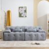 Large Size 2 Seater Sofa, Pure Foam Comfy Sofa Couch, Modern Lounge Sofa For Living Room, Apartment - Light Gray - Image 3
