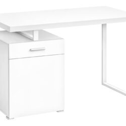 Computer Desk, Home Office, Laptop, Left, Right Set-Up, Storage Drawers, Work, Contemporary, Modern - White
