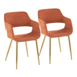 Margarite - Contemporary Dining / Chair (Set of 2) - Gold / Orange