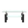 Rectangle Coffee Table, Modern Side Center Tables For Furniture - Clear / Black - Image 7