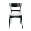 Dining Chair (Set of 2), Mid Century Dining Chairs With Cushioned Seats And Wood Frame - Light Beige / Black - Image 5
