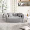 Soft Beanbag Chair With High Resilience Foam Core For Two People - Gray - Image 4