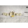 Marble Bathroom Accessories Set, Genuine Marble, Real Stone, 6 Piece Set - Beige / Gold - Image 7