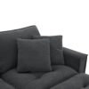 Modern Convertible Sectional L Shaped Reversible Couch Set With Free Pillows 4 Seat Suede Sleeper Sofa With Ottoman - Dark Gray - Image 12