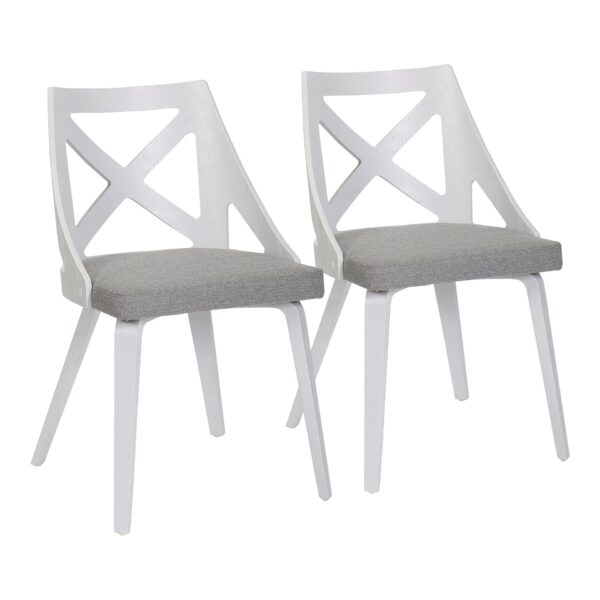 Charlotte - Farmhouse Chair (Set of 2) - White / Light Gray
