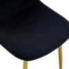 Luxury Simple Chair (Set of 4) Linen Cotton High Resilience Dining Chair With Metal en Legs - Black / Gold - Image 15