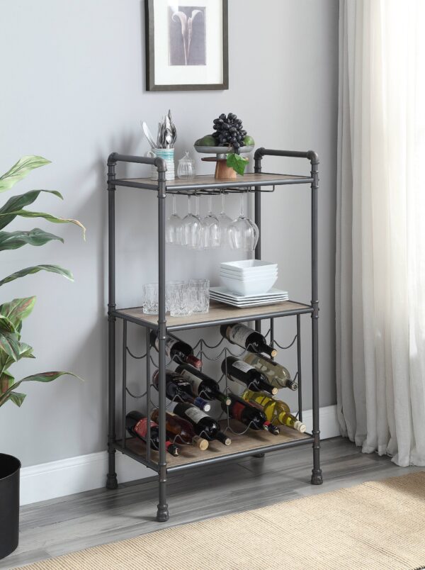 Brantley - Wine Rack - Gray / Oak