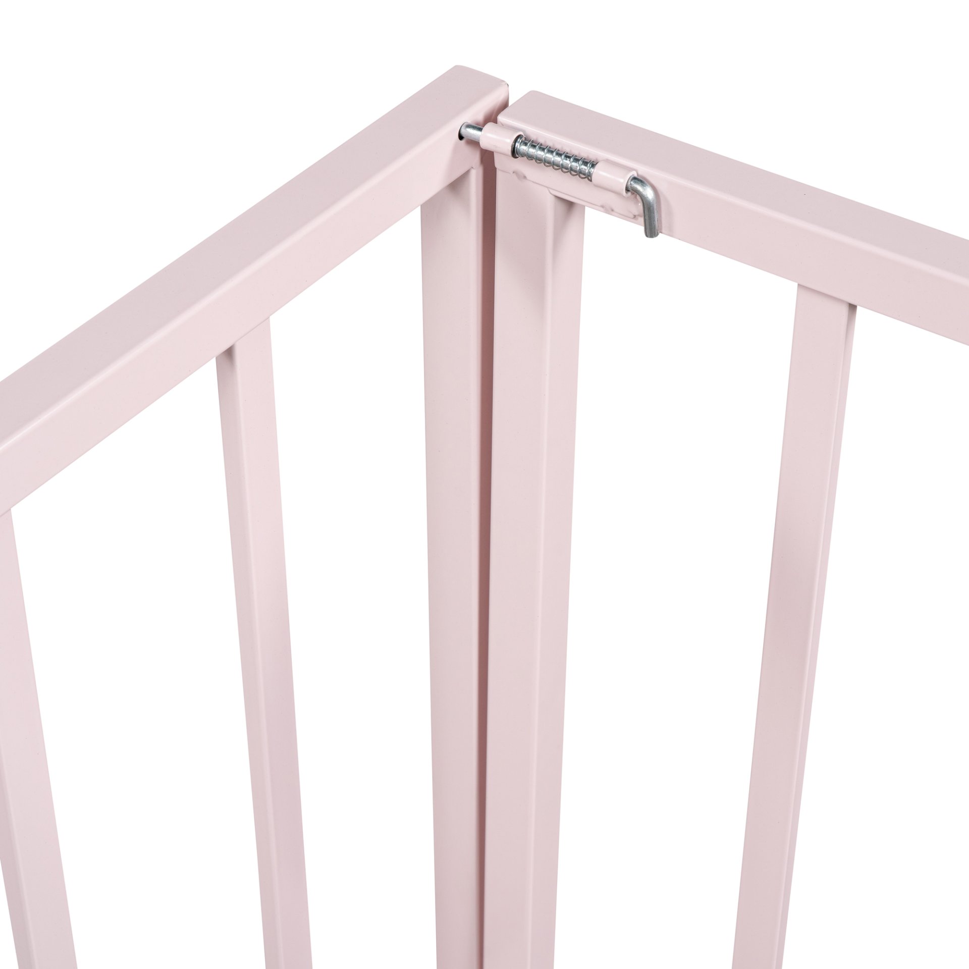Queen Size Floor Bed Frame With Fence And Door - Pink - Image 9