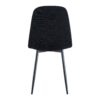 Luxury Simple Chair (Set of 4) Linen Cotton High Resilience Dining Chair With Metal Leg - Black - Image 21