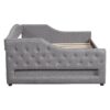 Full Long Size Daybed With LED Belt And Trundle - Gray - Image 6